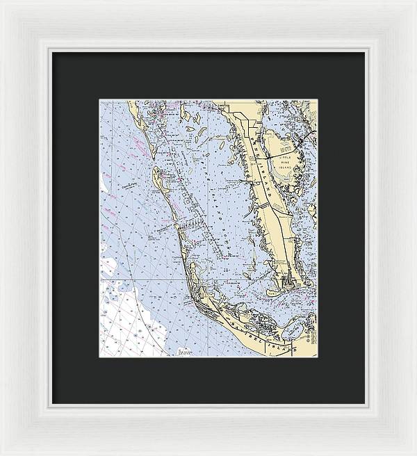 Pine Island Sound-florida Nautical Chart - Framed Print