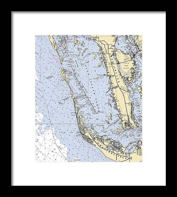 Pine Island Sound-florida Nautical Chart - Framed Print