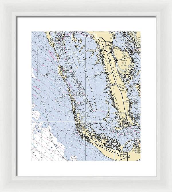 Pine Island Sound-florida Nautical Chart - Framed Print