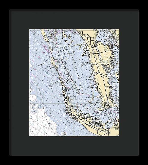 Pine Island Sound-florida Nautical Chart - Framed Print