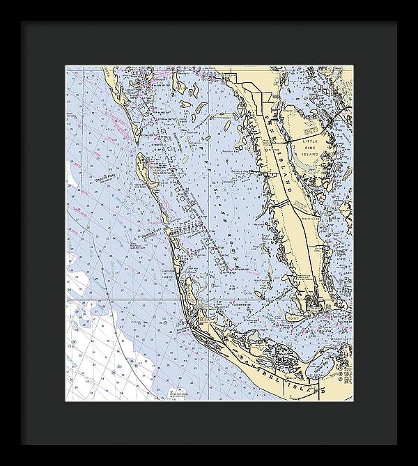 Pine Island Sound-florida Nautical Chart - Framed Print