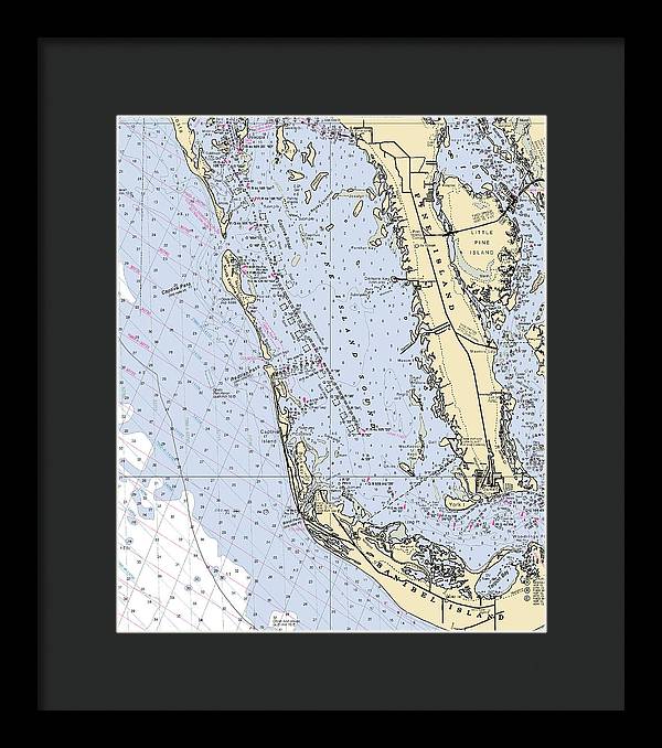 Pine Island Sound-florida Nautical Chart - Framed Print