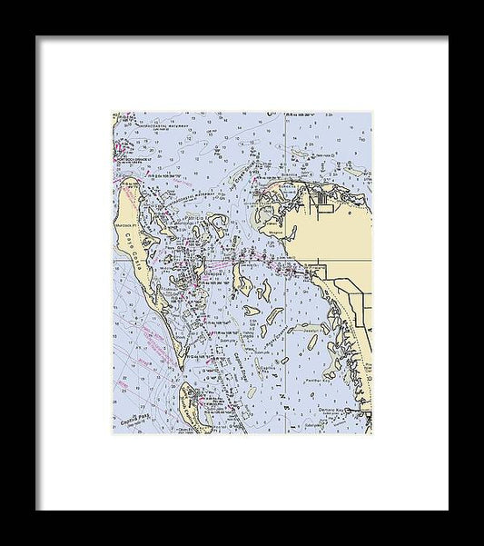 A beuatiful Framed Print of the Pineland -Florida Nautical Chart _V6 by SeaKoast