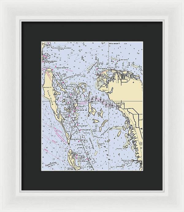 Pineland -florida Nautical Chart _v6 - Framed Print