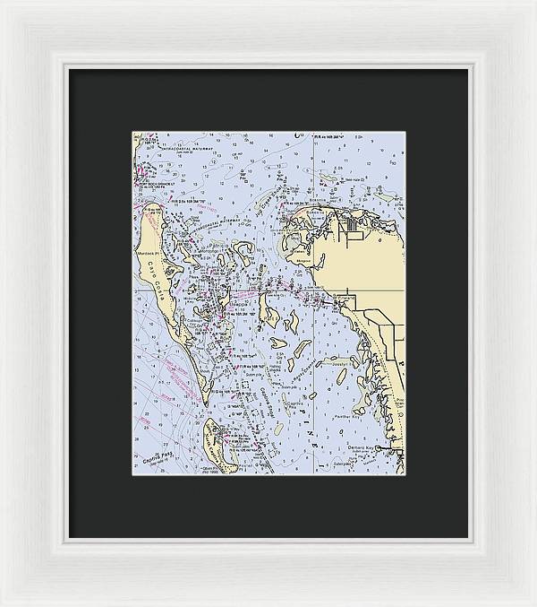 Pineland -florida Nautical Chart _v6 - Framed Print