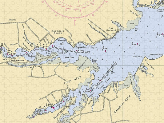 Piney Neck Delaware Nautical Chart Puzzle