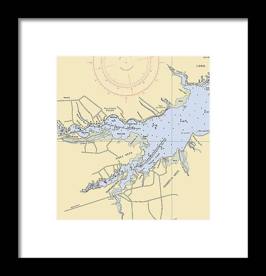A beuatiful Framed Print of the Piney Neck-Delaware Nautical Chart by SeaKoast