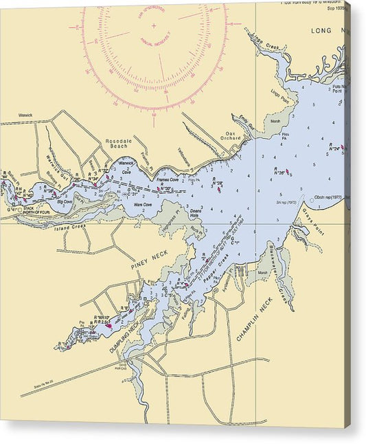 Piney Neck-Delaware Nautical Chart  Acrylic Print