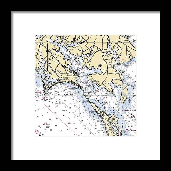 Piney Point-maryland Nautical Chart - Framed Print