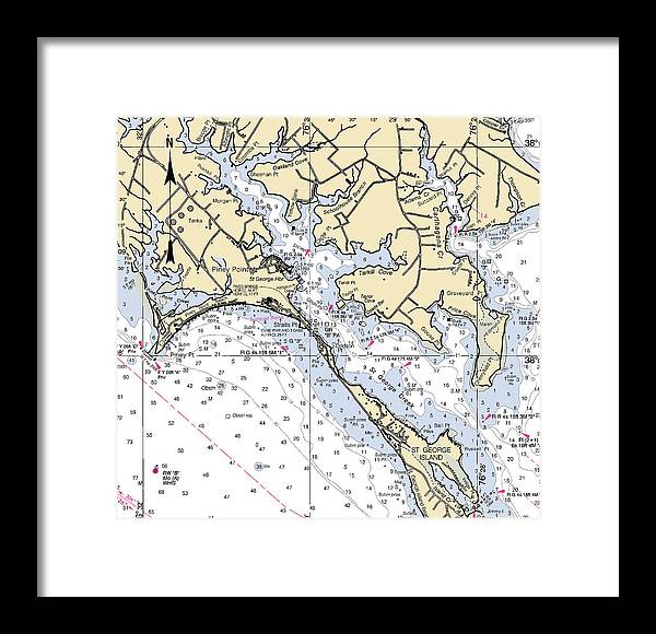 Piney Point-maryland Nautical Chart - Framed Print