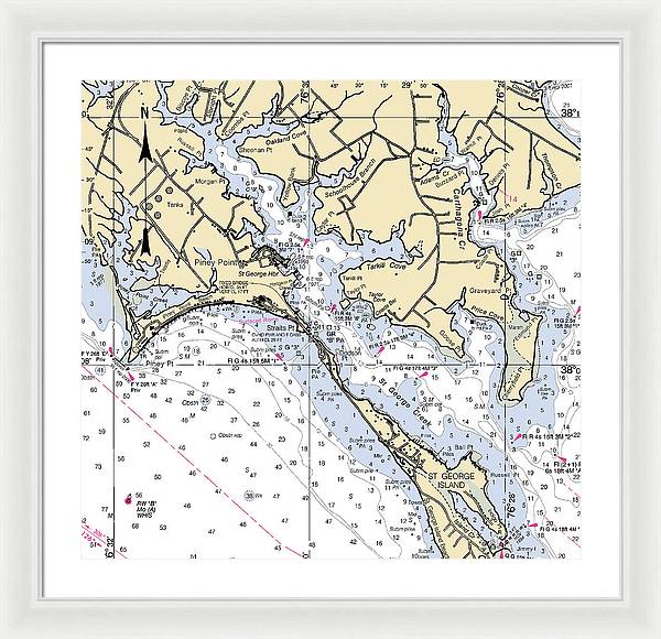 Piney Point-maryland Nautical Chart - Framed Print