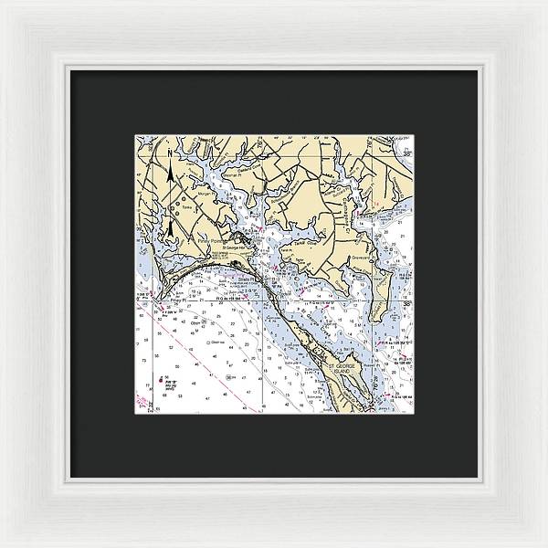 Piney Point-maryland Nautical Chart - Framed Print