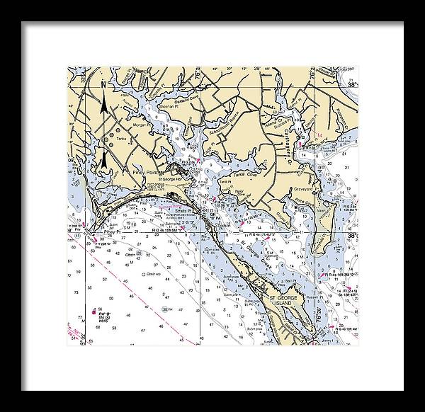 Piney Point-maryland Nautical Chart - Framed Print