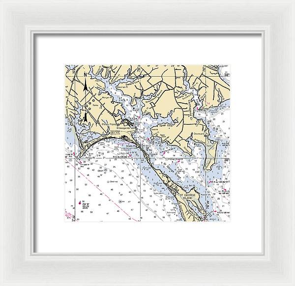 Piney Point-maryland Nautical Chart - Framed Print