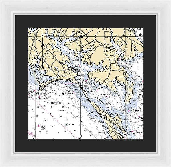 Piney Point-maryland Nautical Chart - Framed Print