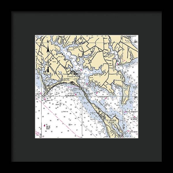 Piney Point-maryland Nautical Chart - Framed Print