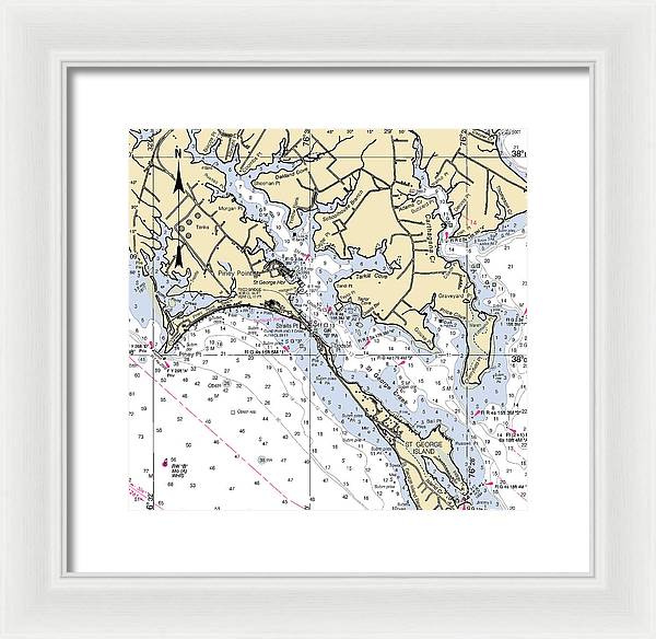 Piney Point-maryland Nautical Chart - Framed Print