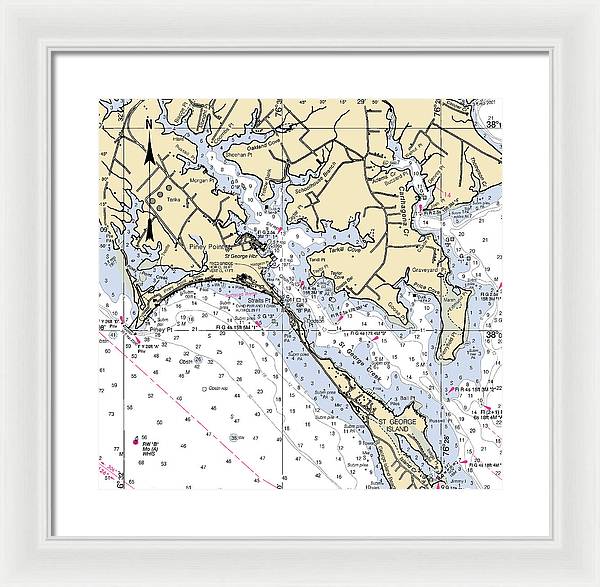 Piney Point-maryland Nautical Chart - Framed Print