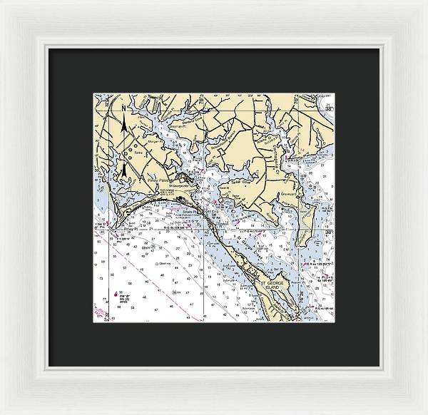 Piney Point-maryland Nautical Chart - Framed Print