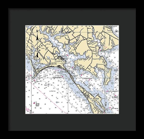 Piney Point-maryland Nautical Chart - Framed Print