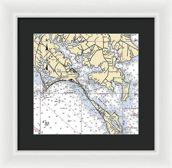 Piney Point-maryland Nautical Chart - Framed Print