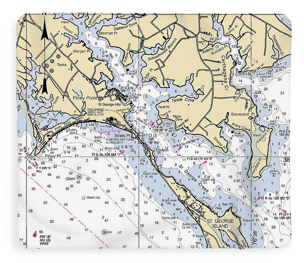 Piney Point-maryland Nautical Chart - Blanket