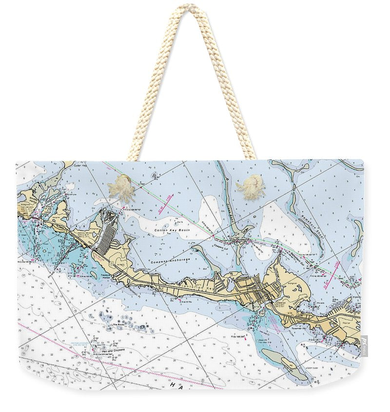 Plantation-key -florida Nautical Chart _v6 - Weekender Tote Bag