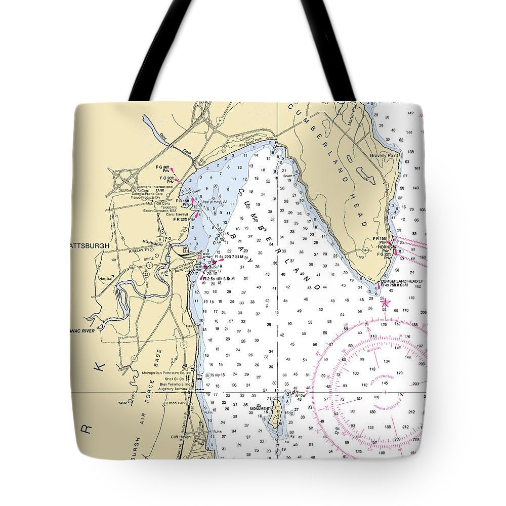 Plattsburg-lake Champlain  Nautical Chart - Tote Bag