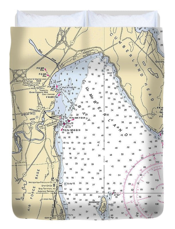 Plattsburg-lake Champlain  Nautical Chart - Duvet Cover