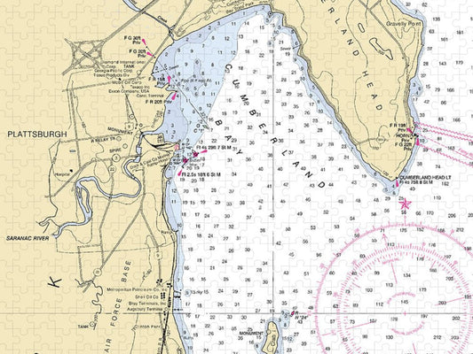 Plattsburg Lake Champlain  Nautical Chart Puzzle