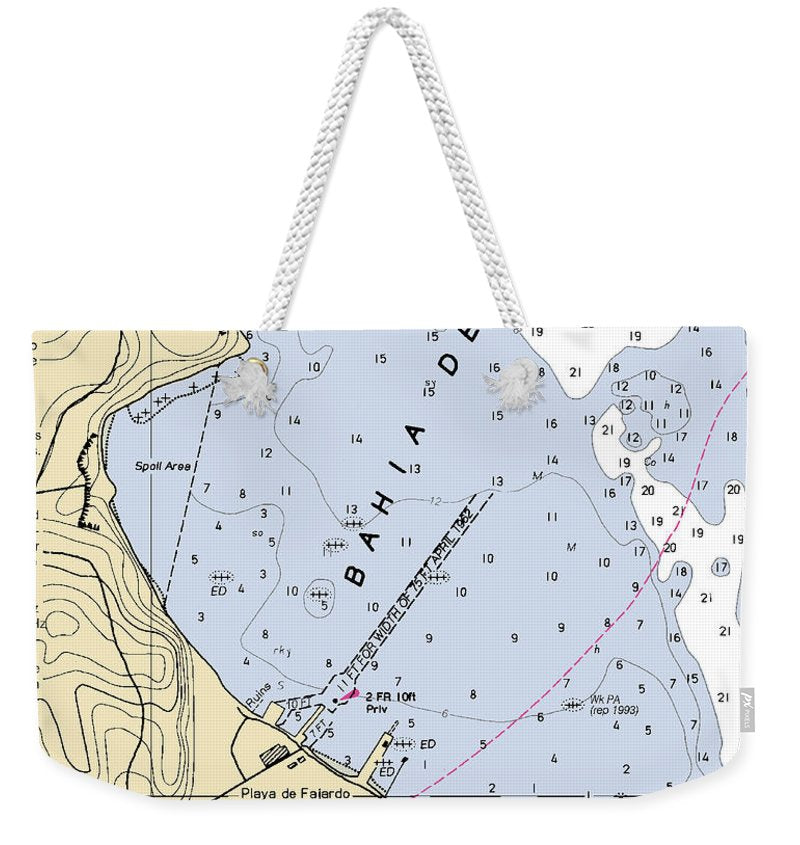 Playa De Fajardo-puerto Rico Nautical Chart - Weekender Tote Bag