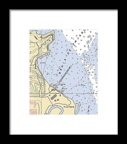 A beuatiful Framed Print of the Playa De Fajardo-Puerto Rico Nautical Chart by SeaKoast