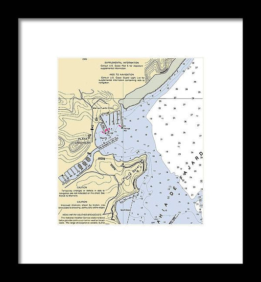 A beuatiful Framed Print of the Playa Sardinara-Puerto Rico Nautical Chart by SeaKoast