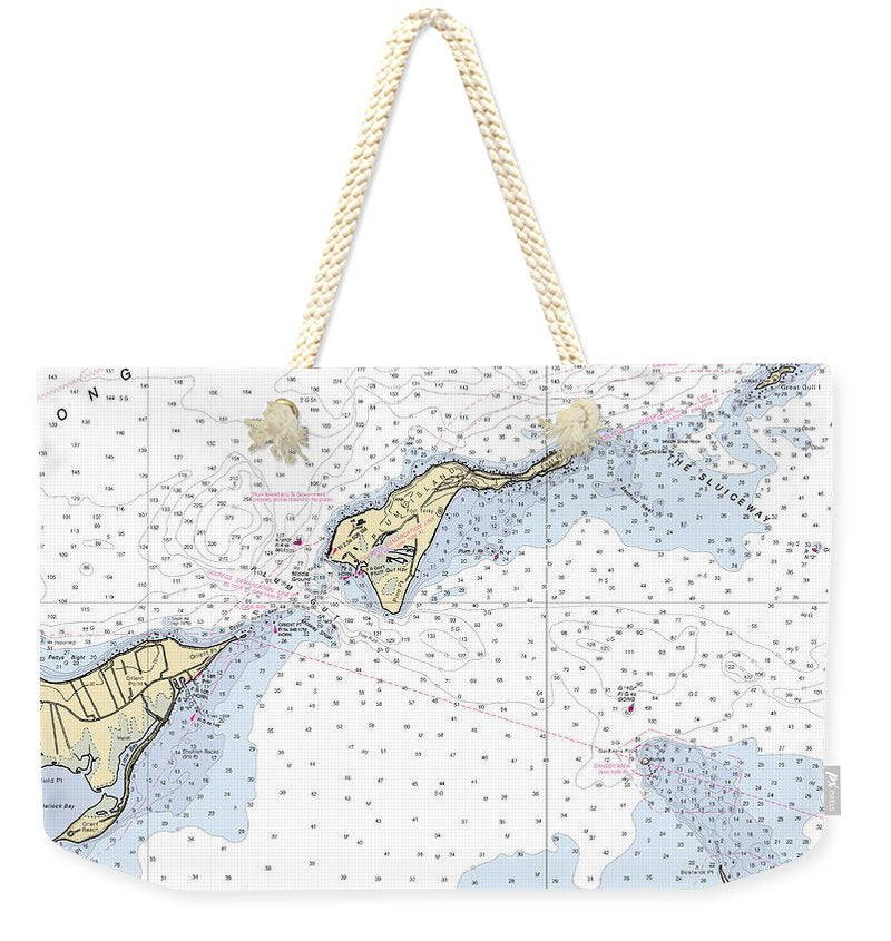 Plum Island-new York Nautical Chart - Weekender Tote Bag