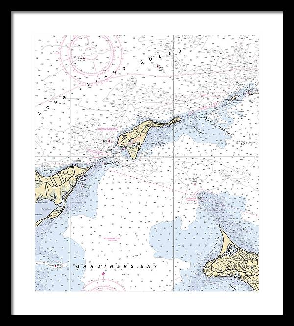 Plum Island-new York Nautical Chart - Framed Print