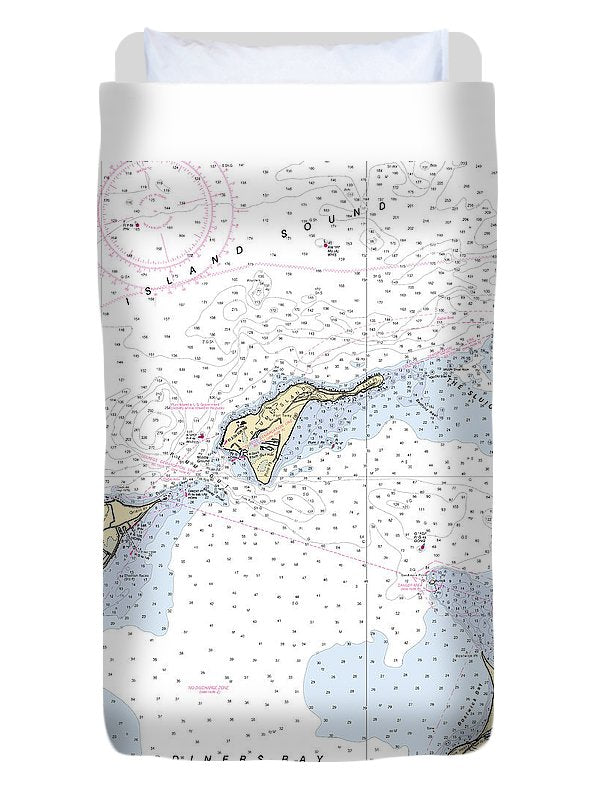 Plum Island-new York Nautical Chart - Duvet Cover