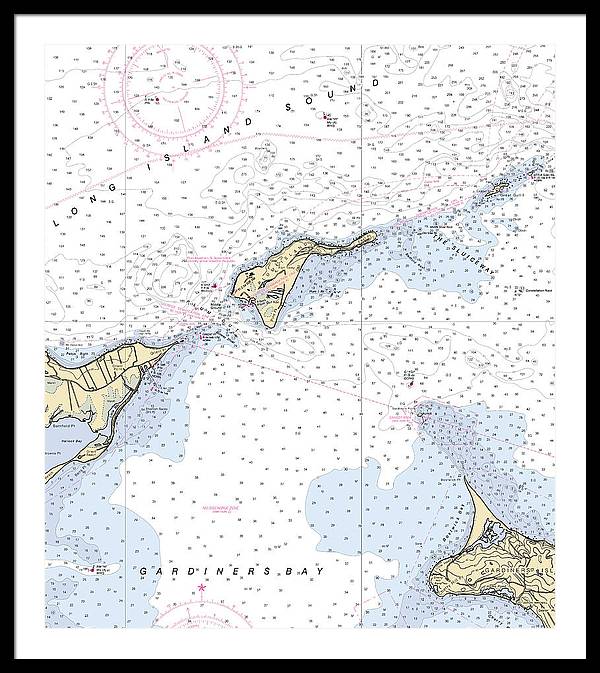 Plum Island-new York Nautical Chart - Framed Print