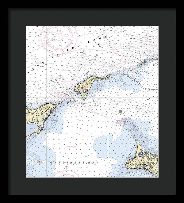 Plum Island-new York Nautical Chart - Framed Print