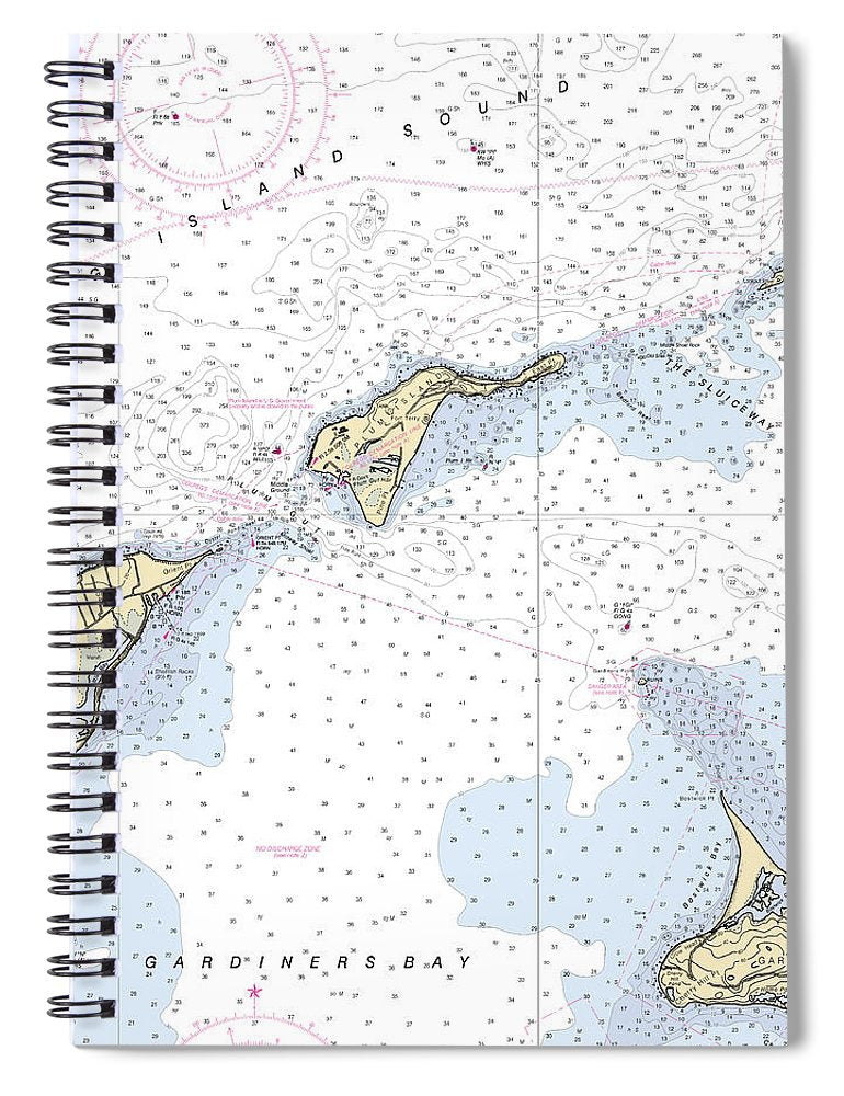 Plum Island New York Nautical Chart Spiral Notebook