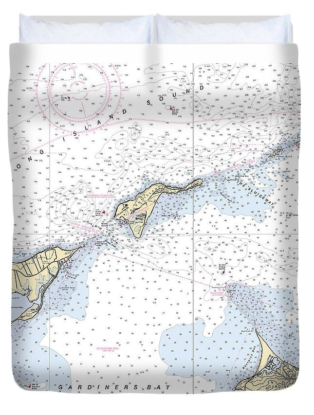 Plum Island-new York Nautical Chart - Duvet Cover