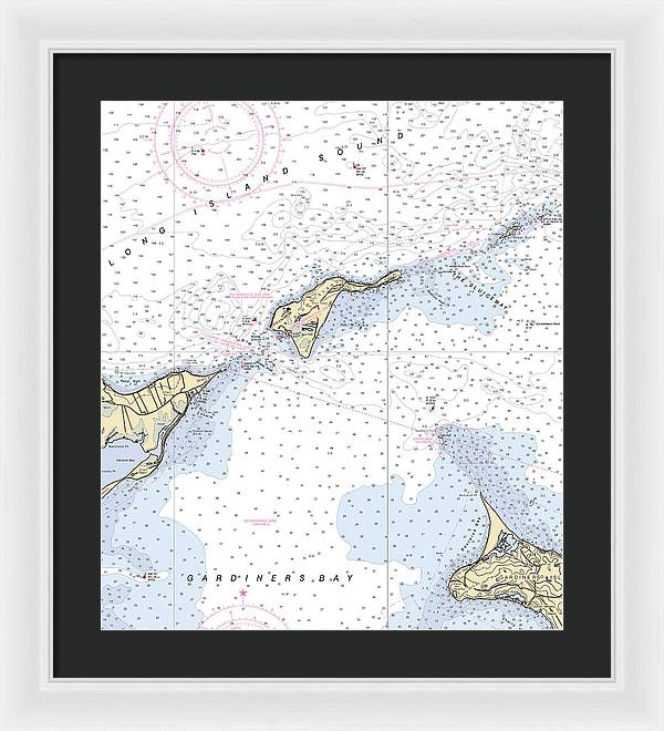 Plum Island-new York Nautical Chart - Framed Print