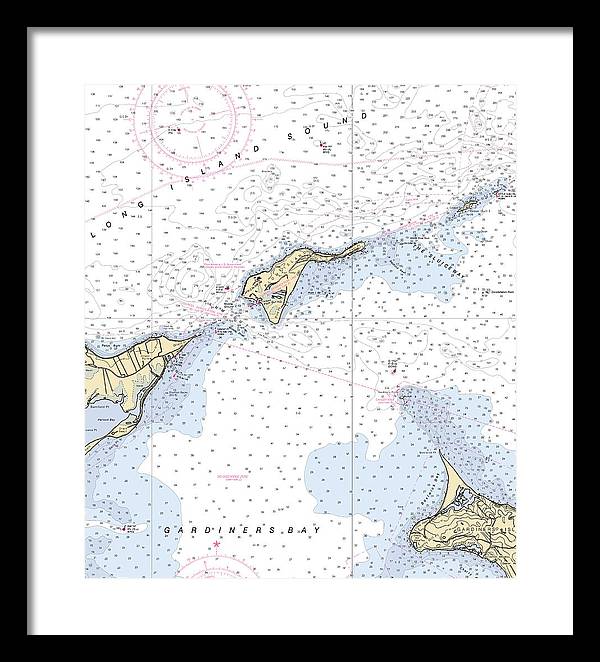 Plum Island-new York Nautical Chart - Framed Print