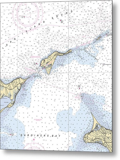 A beuatiful Metal Print of the Plum Island-New York Nautical Chart - Metal Print by SeaKoast.  100% Guarenteed!