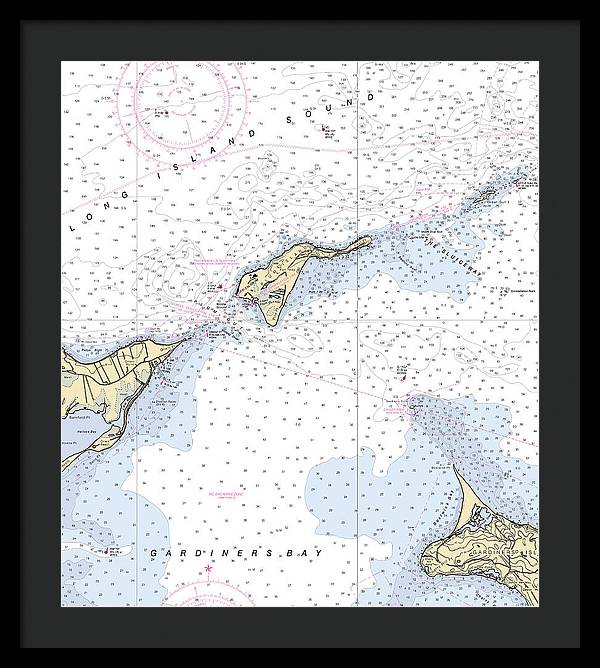 Plum Island-new York Nautical Chart - Framed Print