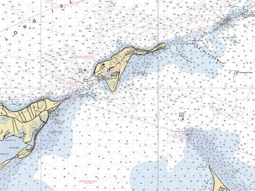 Plum Island New York Nautical Chart Puzzle