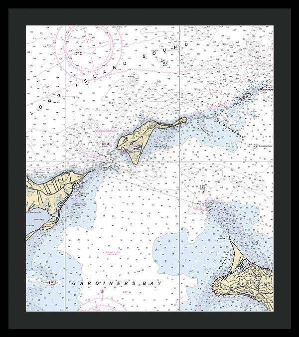 Plum Island-new York Nautical Chart - Framed Print