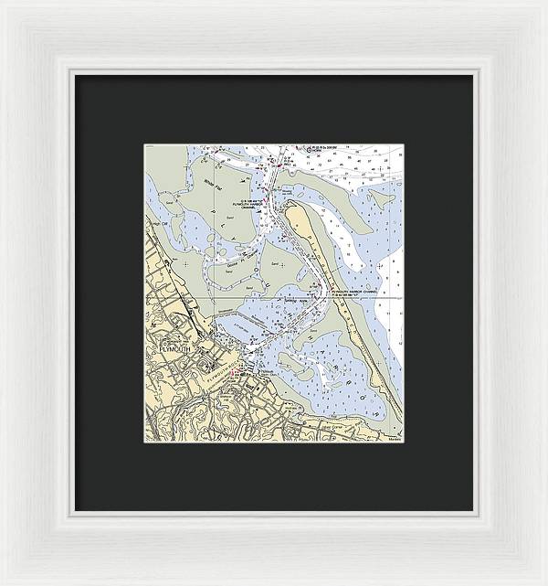 Plymouth-massachusetts Nautical Chart - Framed Print