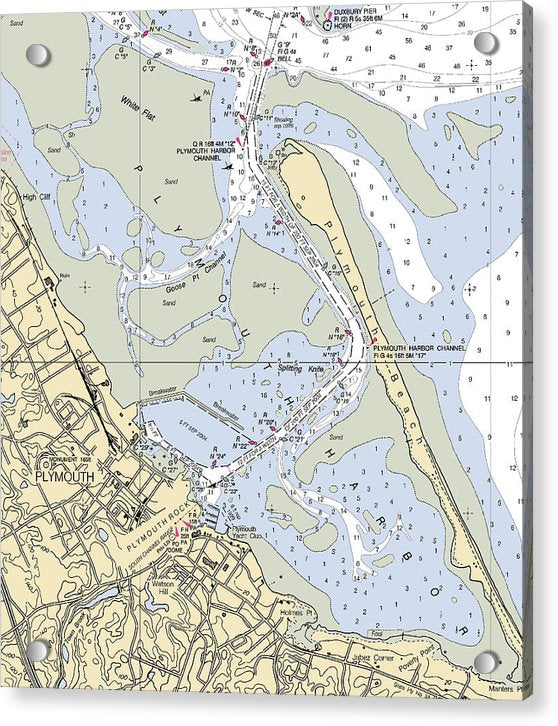 Plymouth-massachusetts Nautical Chart - Acrylic Print