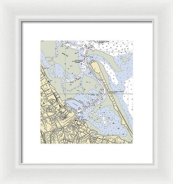 Plymouth-massachusetts Nautical Chart - Framed Print