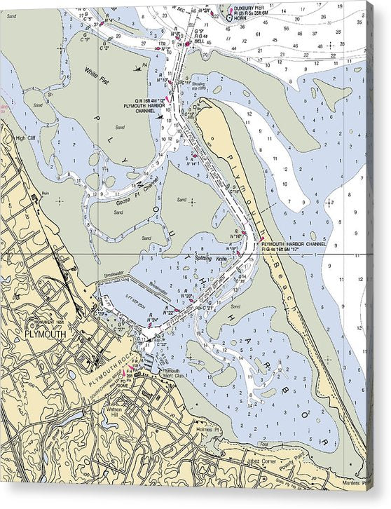 Plymouth-Massachusetts Nautical Chart  Acrylic Print